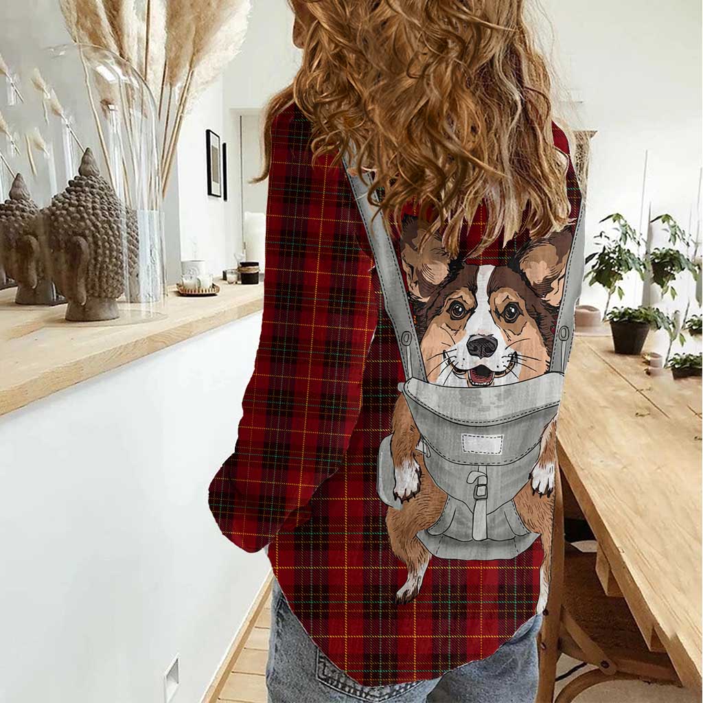 Front Carrier Dog Pembroke Welsh Corgi Christmas Women Casual Shirt Xmas Holiday Patterns - Wonder Print Shop