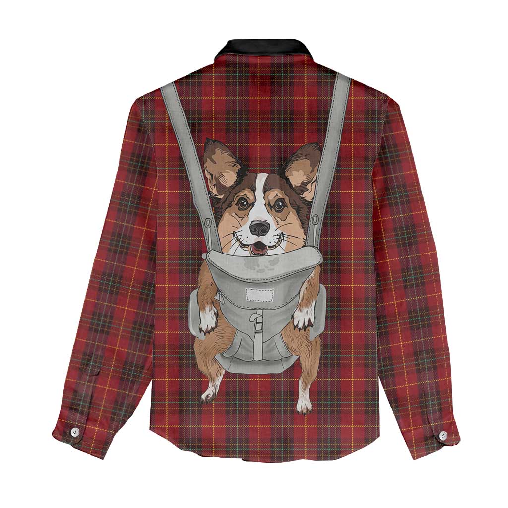 Front Carrier Dog Pembroke Welsh Corgi Christmas Women Casual Shirt Xmas Holiday Patterns - Wonder Print Shop