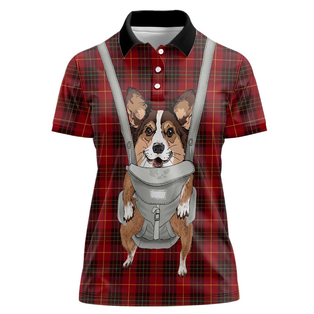 Front Carrier Dog Pembroke Welsh Corgi Christmas Women Polo Shirt Xmas Holiday Patterns - Wonder Print Shop