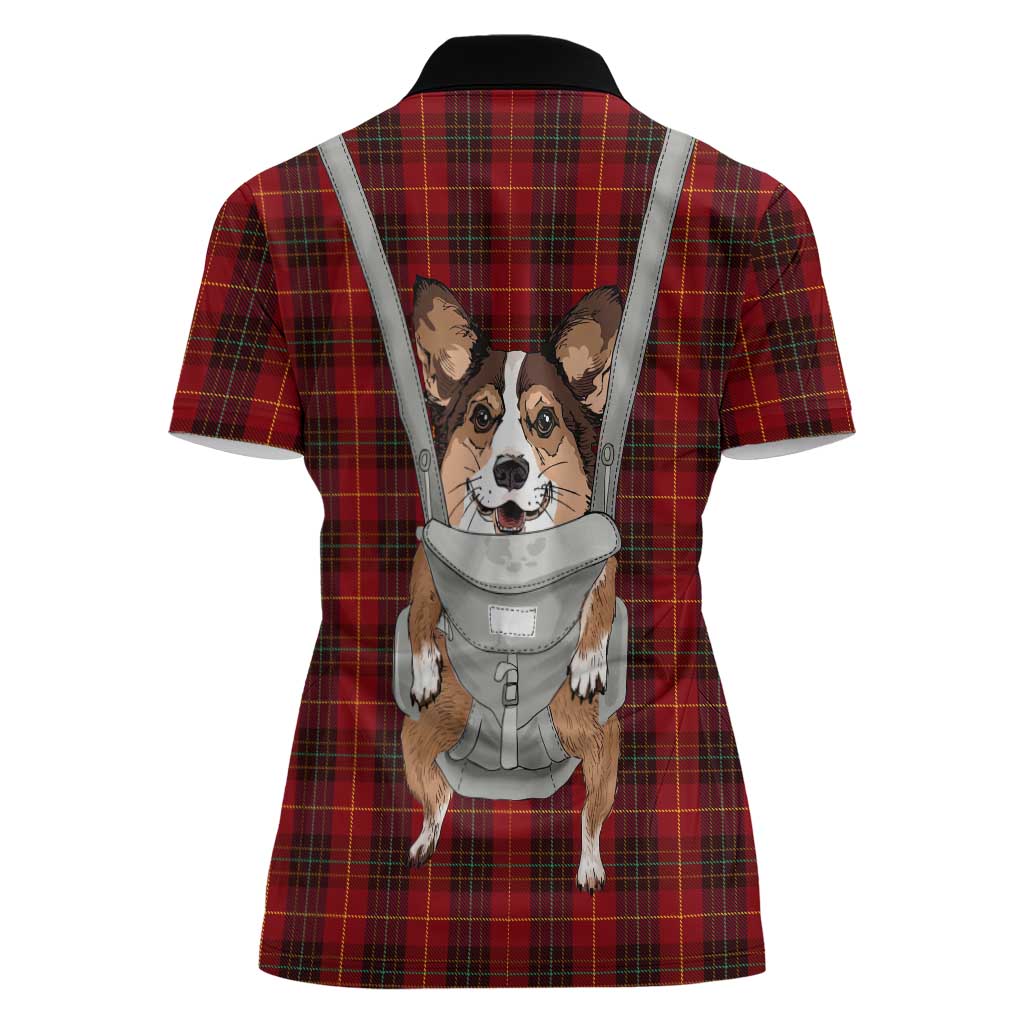 Front Carrier Dog Pembroke Welsh Corgi Christmas Women Polo Shirt Xmas Holiday Patterns - Wonder Print Shop