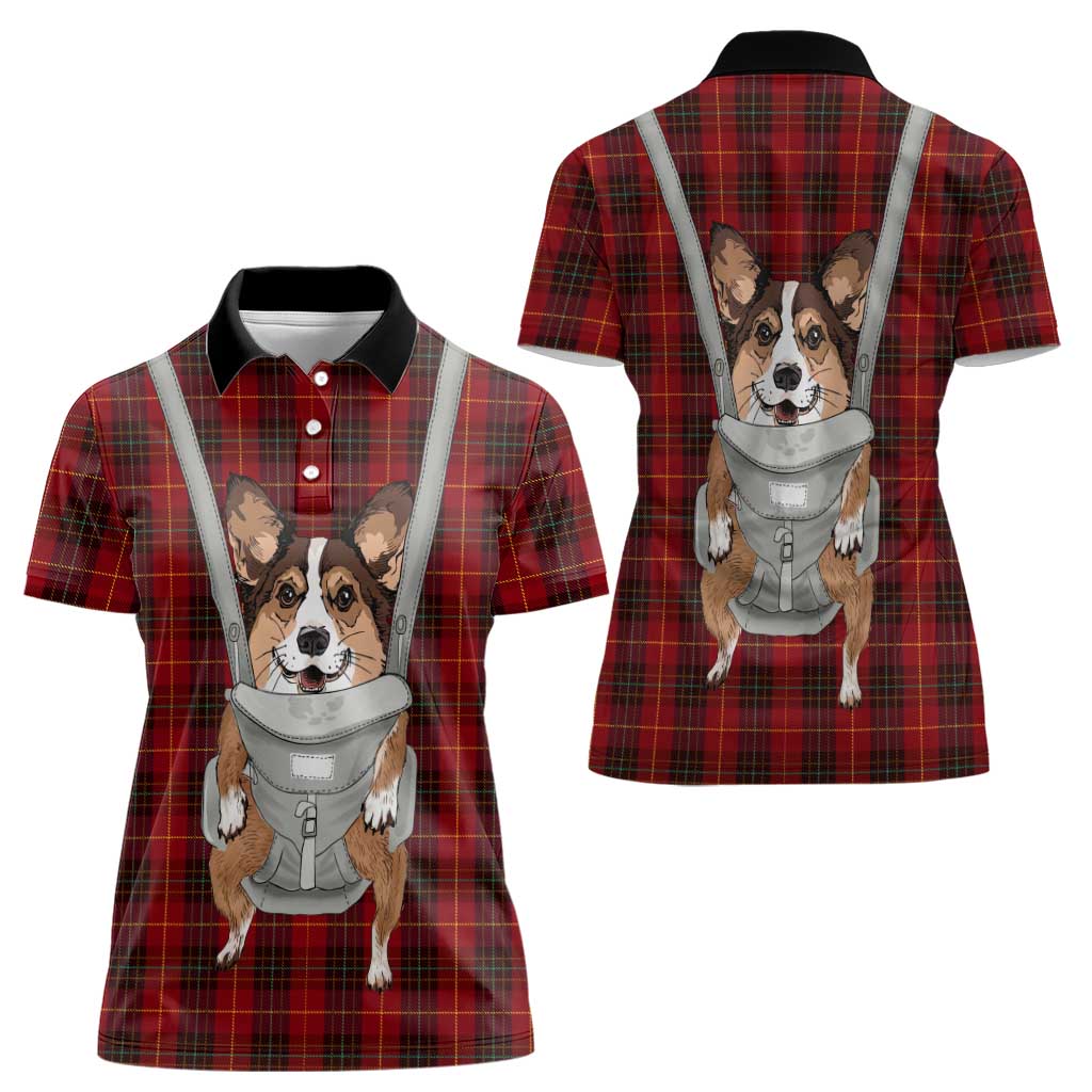 Front Carrier Dog Pembroke Welsh Corgi Christmas Women Polo Shirt Xmas Holiday Patterns - Wonder Print Shop