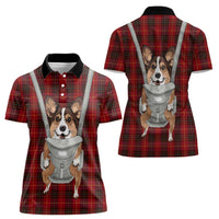 Front Carrier Dog Pembroke Welsh Corgi Christmas Women Polo Shirt Xmas Holiday Patterns - Wonder Print Shop