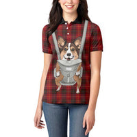 Front Carrier Dog Pembroke Welsh Corgi Christmas Women Polo Shirt Xmas Holiday Patterns - Wonder Print Shop