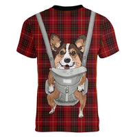 Front Carrier Dog Pembroke Welsh Corgi Christmas Women V-Neck T-Shirt Xmas Holiday Patterns - Wonder Print Shop