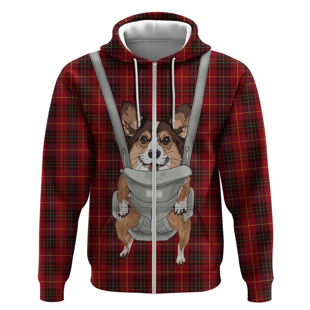 Front Carrier Dog Pembroke Welsh Corgi Christmas Zip Hoodie Xmas Holiday Patterns - Wonder Print Shop