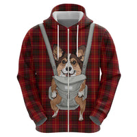 Front Carrier Dog Pembroke Welsh Corgi Christmas Zip Hoodie Xmas Holiday Patterns - Wonder Print Shop