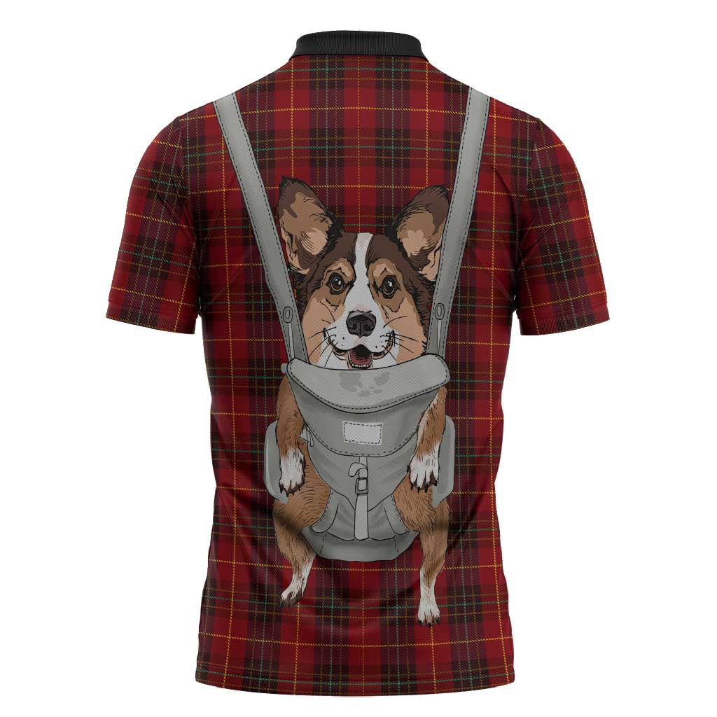 Front Carrier Dog Pembroke Welsh Corgi Christmas Zipper Polo Shirt Xmas Holiday Patterns - Wonder Print Shop