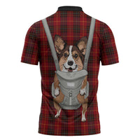Front Carrier Dog Pembroke Welsh Corgi Christmas Zipper Polo Shirt Xmas Holiday Patterns - Wonder Print Shop