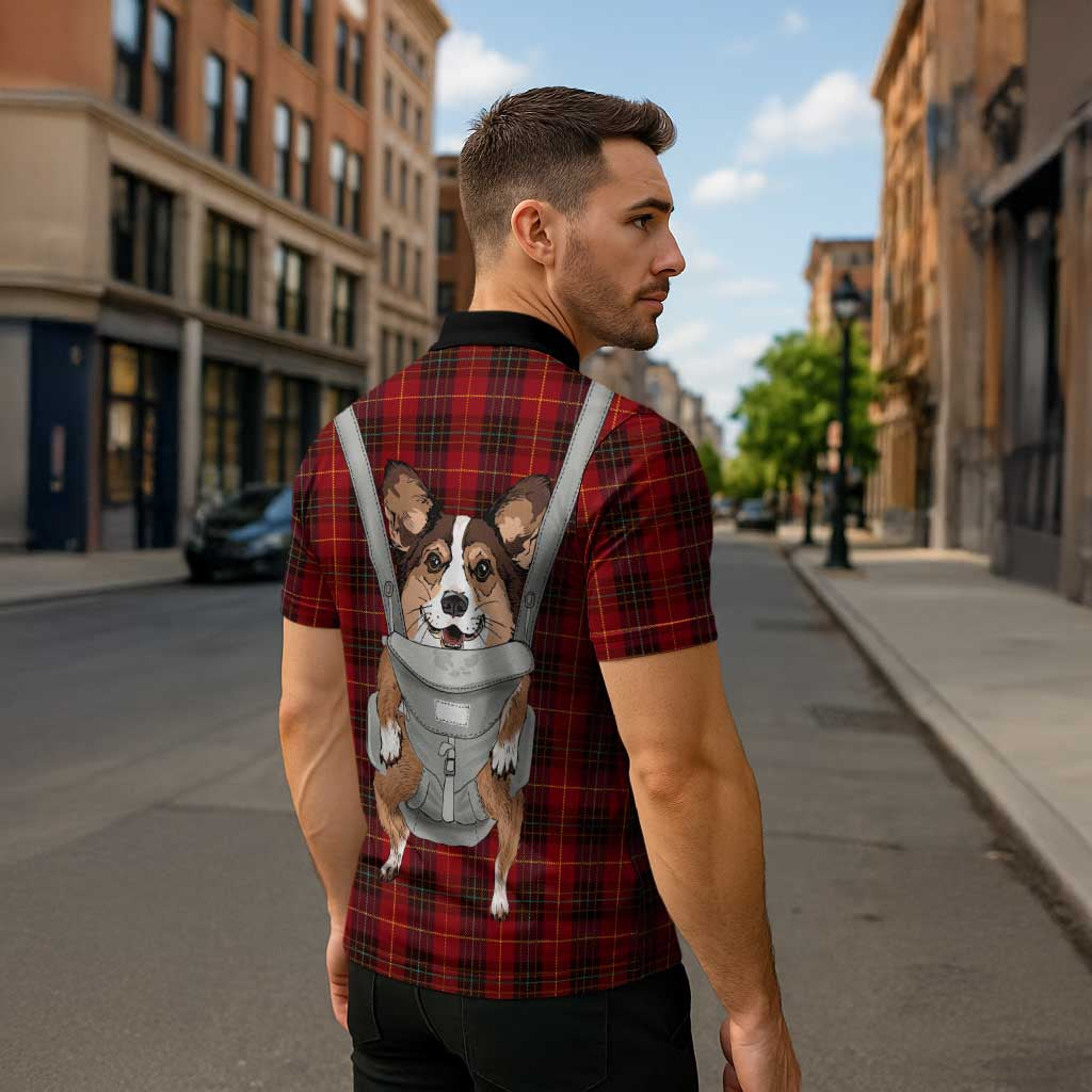 Front Carrier Dog Pembroke Welsh Corgi Christmas Zipper Polo Shirt Xmas Holiday Patterns - Wonder Print Shop