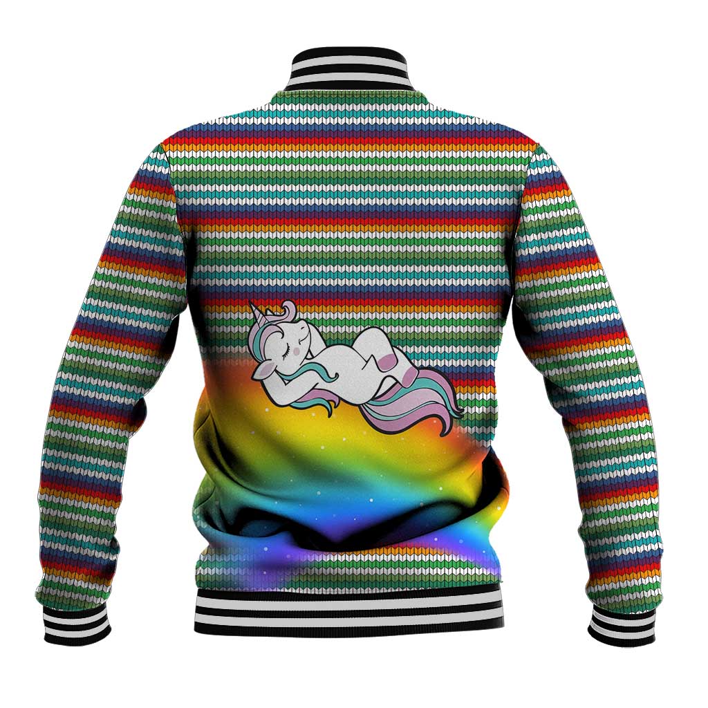 Funny Unicorn Sometimes When I Close My Eyes Christmas Baseball Jacket Xmas Holiday Patterns - Wonder Print Shop