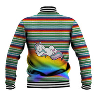 Funny Unicorn Sometimes When I Close My Eyes Christmas Baseball Jacket Xmas Holiday Patterns - Wonder Print Shop