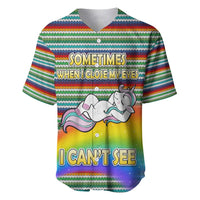 Funny Unicorn Sometimes When I Close My Eyes Christmas Baseball Jersey Xmas Holiday Patterns - Wonder Print Shop