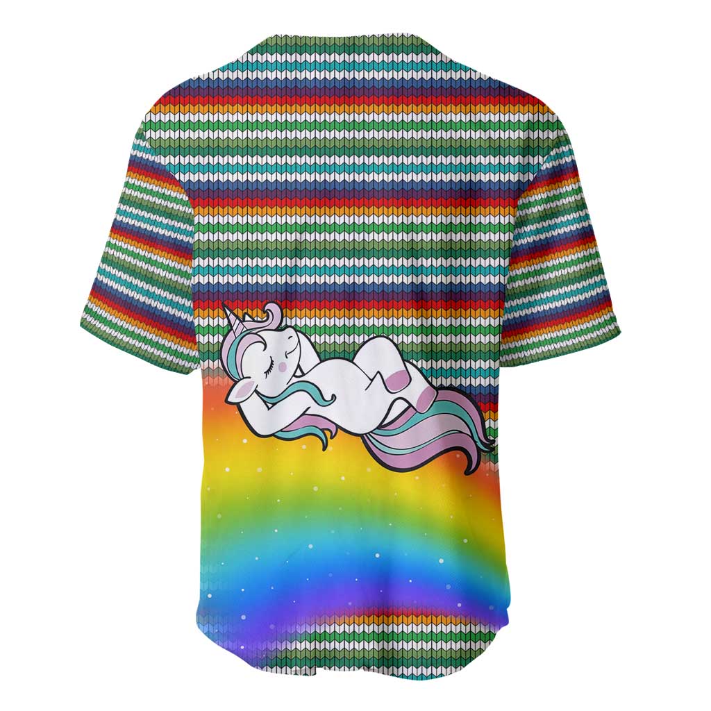 Funny Unicorn Sometimes When I Close My Eyes Christmas Baseball Jersey Xmas Holiday Patterns - Wonder Print Shop