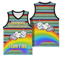 Funny Unicorn Sometimes When I Close My Eyes Christmas Basketball Jersey Xmas Holiday Patterns - Wonder Print Shop