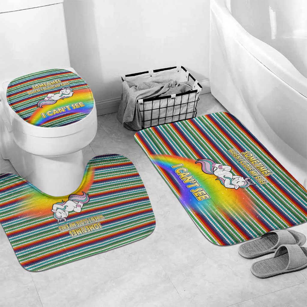 Funny Unicorn Sometimes When I Close My Eyes Christmas Bathroom Set Xmas Holiday Patterns - Wonder Print Shop