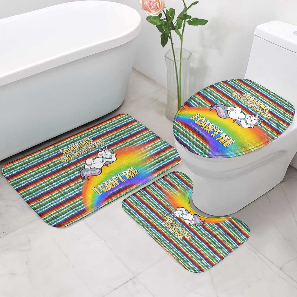 Funny Unicorn Sometimes When I Close My Eyes Christmas Bathroom Set Xmas Holiday Patterns - Wonder Print Shop
