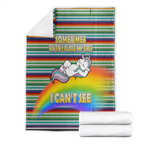 Funny Unicorn Sometimes When I Close My Eyes Christmas Blanket Xmas Holiday Patterns - Wonder Print Shop