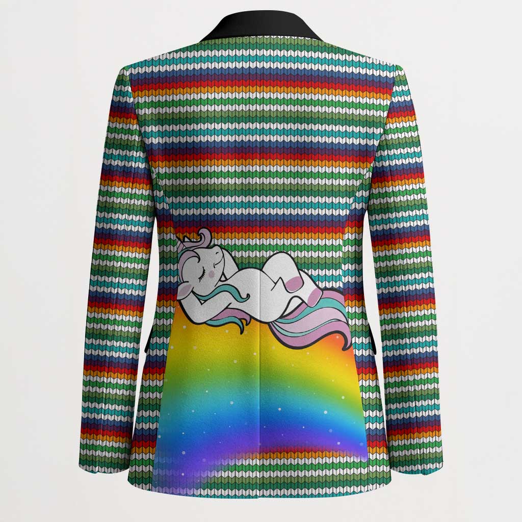 Funny Unicorn Sometimes When I Close My Eyes Christmas Blazer Xmas Holiday Patterns - Wonder Print Shop