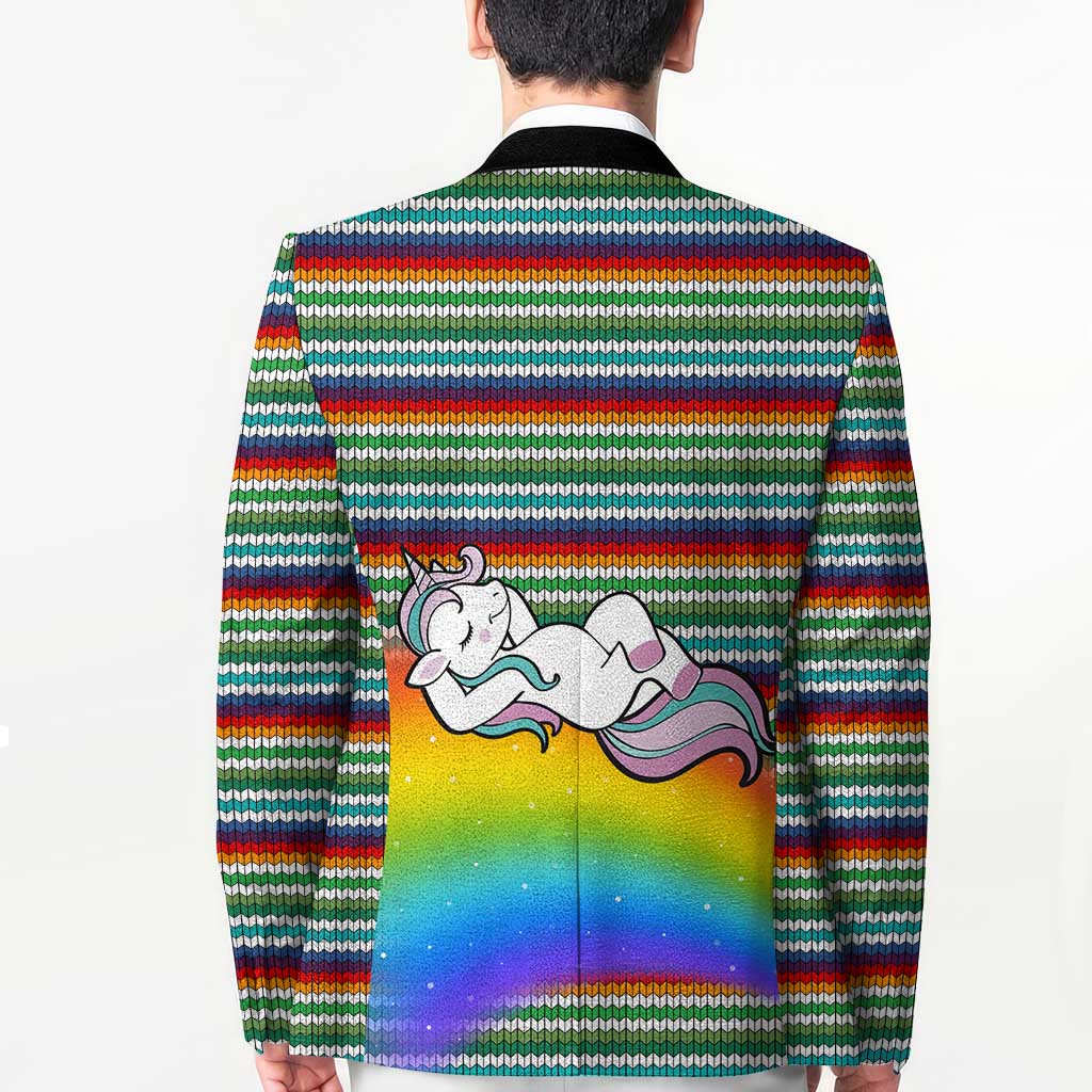 Funny Unicorn Sometimes When I Close My Eyes Christmas Blazer Xmas Holiday Patterns - Wonder Print Shop