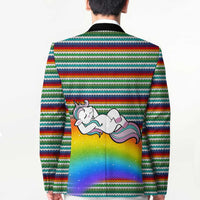 Funny Unicorn Sometimes When I Close My Eyes Christmas Blazer Xmas Holiday Patterns - Wonder Print Shop