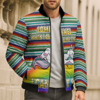 Funny Unicorn Sometimes When I Close My Eyes Christmas Bomber Puffer Jacket Xmas Holiday Patterns - Wonder Print Shop