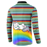 Funny Unicorn Sometimes When I Close My Eyes Christmas Button Sweatshirt Xmas Holiday Patterns - Wonder Print Shop