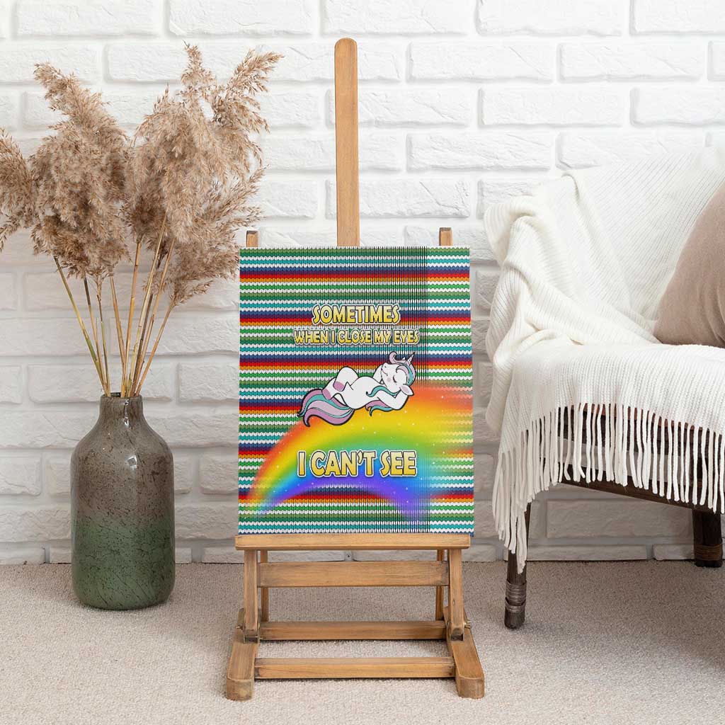 Funny Unicorn Sometimes When I Close My Eyes Christmas Canvas Wall Art Xmas Holiday Patterns - Wonder Print Shop