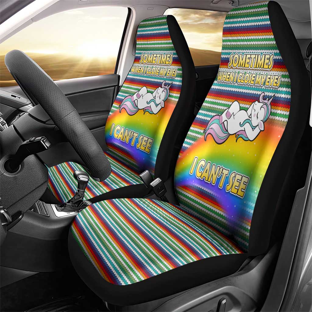 Funny Unicorn Sometimes When I Close My Eyes Christmas Car Seat Cover Xmas Holiday Patterns - Wonder Print Shop