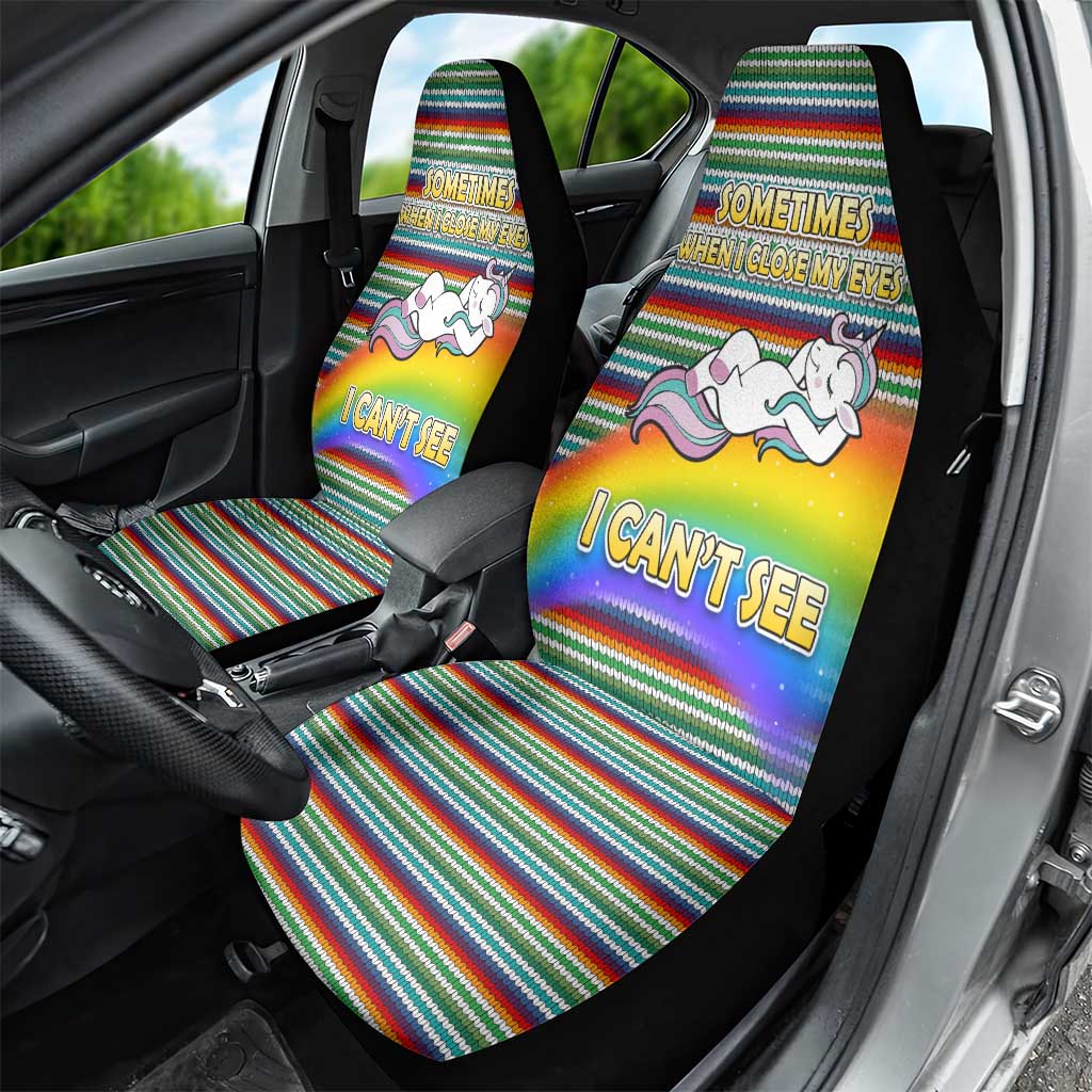 Funny Unicorn Sometimes When I Close My Eyes Christmas Car Seat Cover Xmas Holiday Patterns - Wonder Print Shop