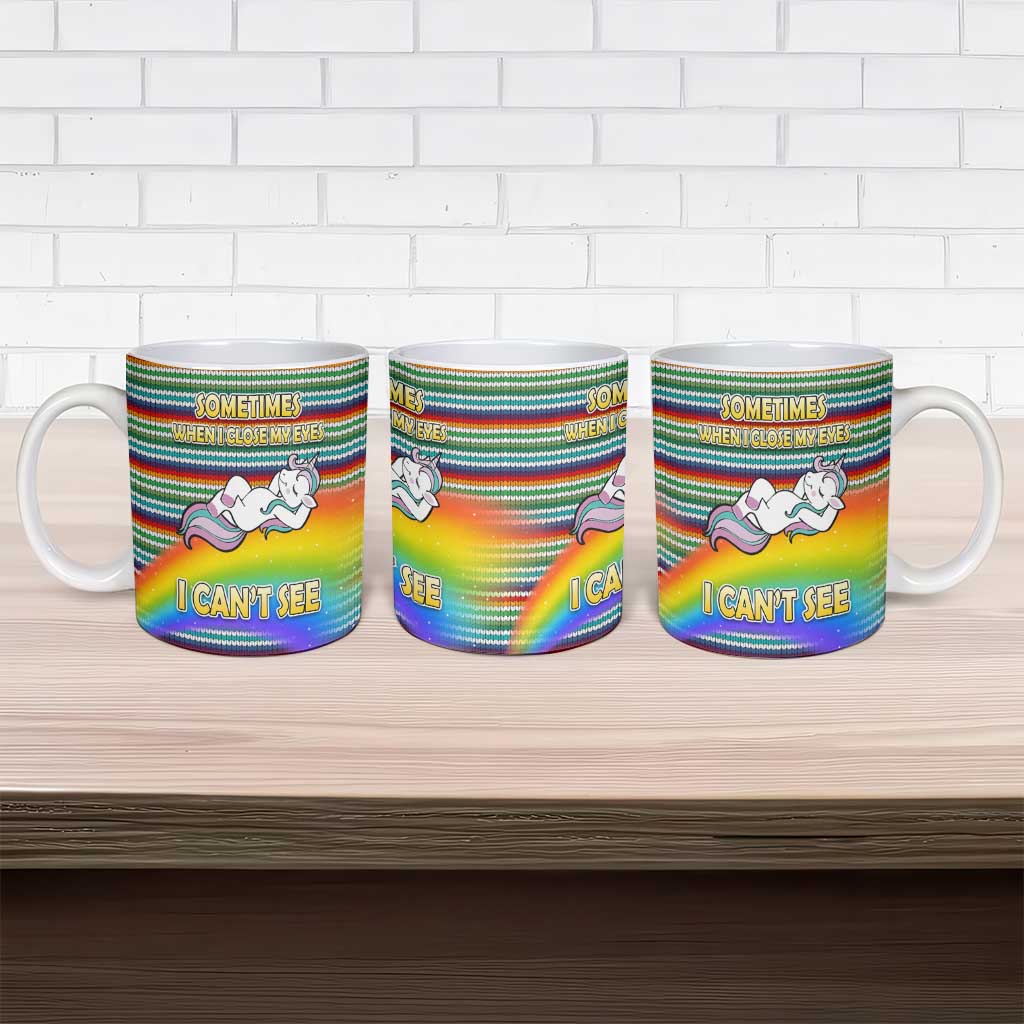 Funny Unicorn Sometimes When I Close My Eyes Christmas Ceramic Mug Xmas Holiday Patterns - Wonder Print Shop