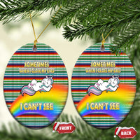 Funny Unicorn Sometimes When I Close My Eyes Christmas Ceramic Ornament Xmas Holiday Patterns - Wonder Print Shop
