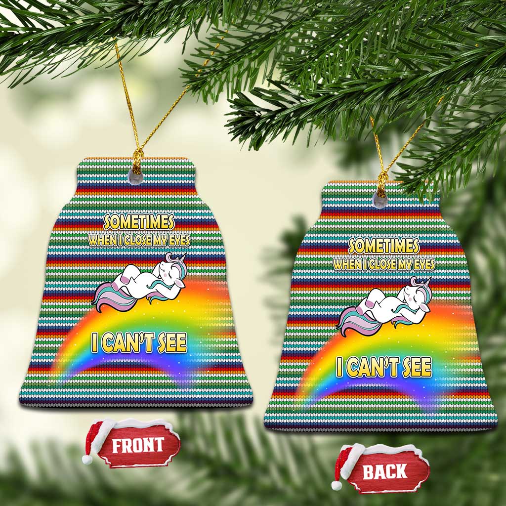 Funny Unicorn Sometimes When I Close My Eyes Christmas Ceramic Ornament Xmas Holiday Patterns - Wonder Print Shop