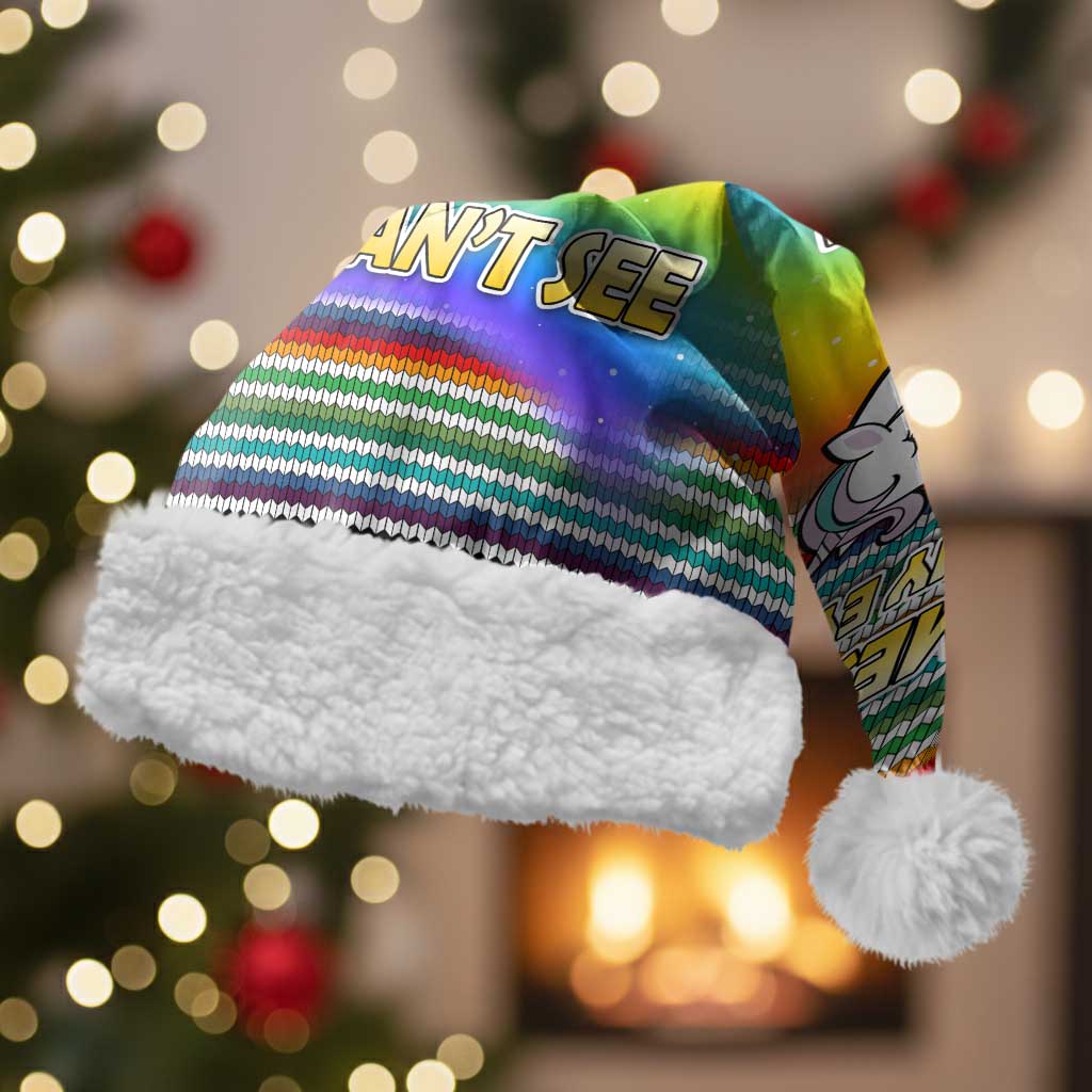 Funny Unicorn Sometimes When I Close My Eyes Christmas Santa Hat Xmas Holiday Patterns - Wonder Print Shop