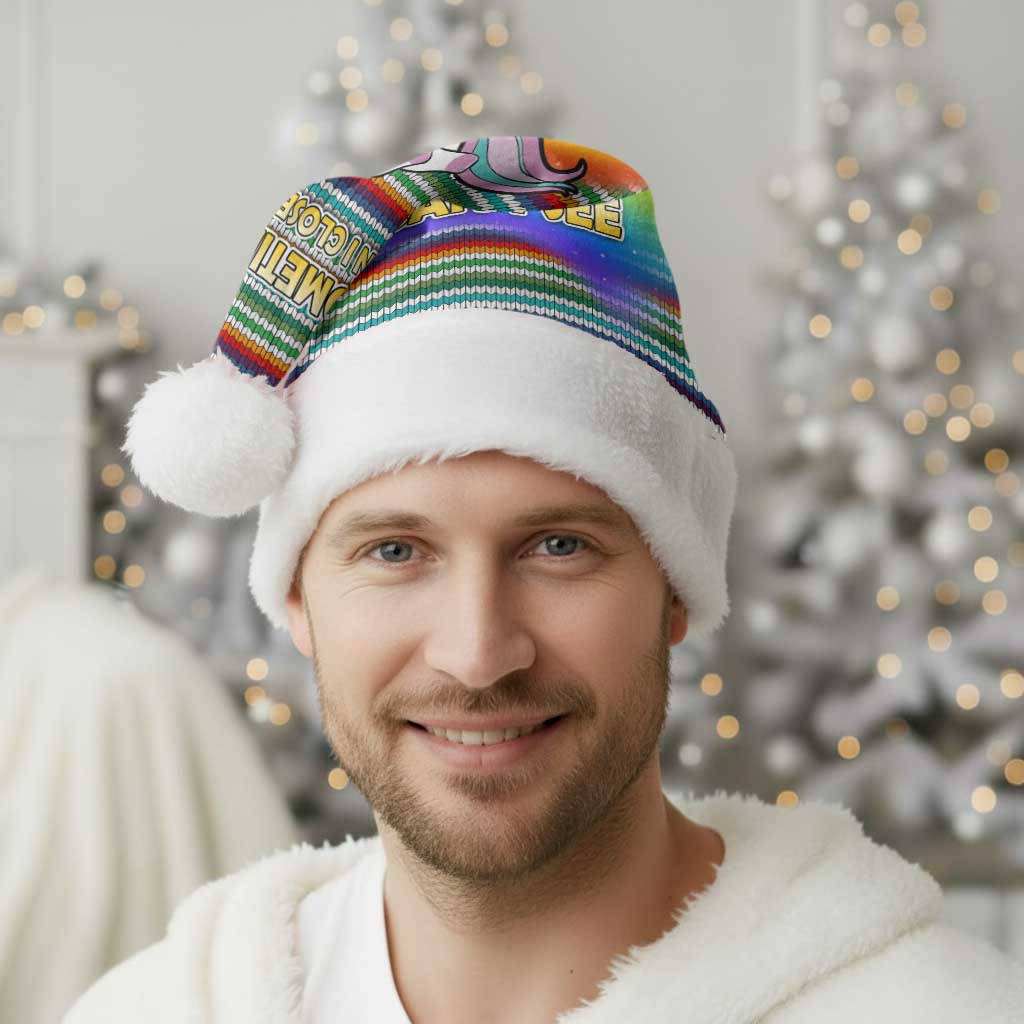 Funny Unicorn Sometimes When I Close My Eyes Christmas Santa Hat Xmas Holiday Patterns - Wonder Print Shop