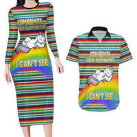 Funny Unicorn Sometimes When I Close My Eyes Christmas Couples Matching Long Sleeve Bodycon Dress and Hawaiian Shirt Xmas Holiday Patterns - Wonder Print Shop