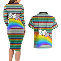 Funny Unicorn Sometimes When I Close My Eyes Christmas Couples Matching Long Sleeve Bodycon Dress and Hawaiian Shirt Xmas Holiday Patterns - Wonder Print Shop