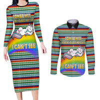 Funny Unicorn Sometimes When I Close My Eyes Christmas Couples Matching Long Sleeve Bodycon Dress and Long Sleeve Button Shirt Xmas Holiday Patterns - Wonder Print Shop