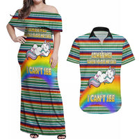 Funny Unicorn Sometimes When I Close My Eyes Christmas Couples Matching Off Shoulder Maxi Dress and Hawaiian Shirt Xmas Holiday Patterns - Wonder Print Shop