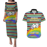 Funny Unicorn Sometimes When I Close My Eyes Christmas Couples Matching Puletasi and Hawaiian Shirt Xmas Holiday Patterns - Wonder Print Shop