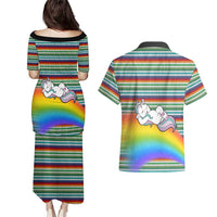 Funny Unicorn Sometimes When I Close My Eyes Christmas Couples Matching Puletasi and Hawaiian Shirt Xmas Holiday Patterns - Wonder Print Shop