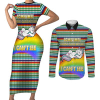 Funny Unicorn Sometimes When I Close My Eyes Christmas Couples Matching Short Sleeve Bodycon Dress and Long Sleeve Button Shirt Xmas Holiday Patterns - Wonder Print Shop
