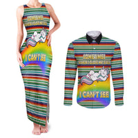Funny Unicorn Sometimes When I Close My Eyes Christmas Couples Matching Tank Maxi Dress and Long Sleeve Button Shirt Xmas Holiday Patterns - Wonder Print Shop
