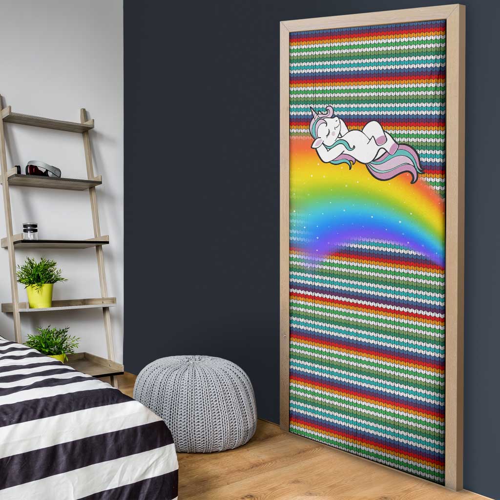 Funny Unicorn Sometimes When I Close My Eyes Christmas Door Cover Xmas Holiday Patterns - Wonder Print Shop