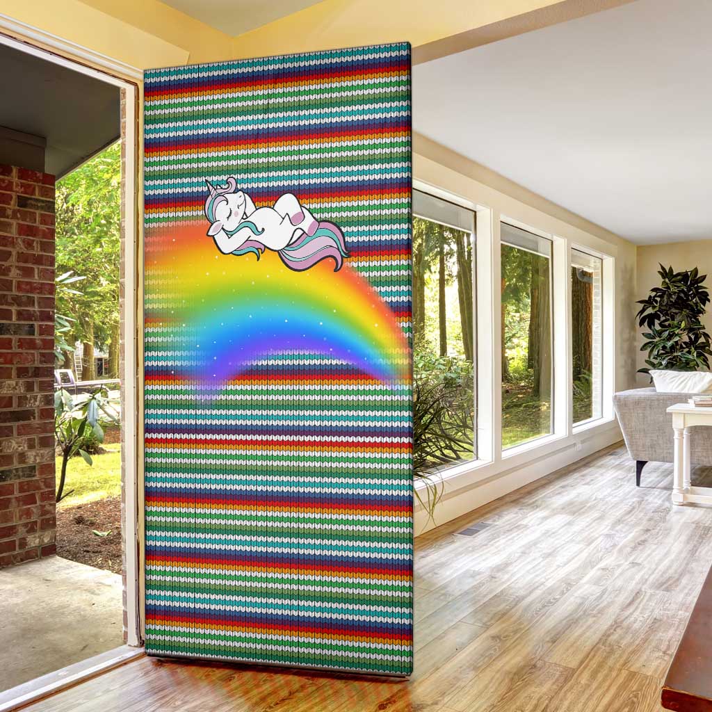 Funny Unicorn Sometimes When I Close My Eyes Christmas Door Cover Xmas Holiday Patterns - Wonder Print Shop