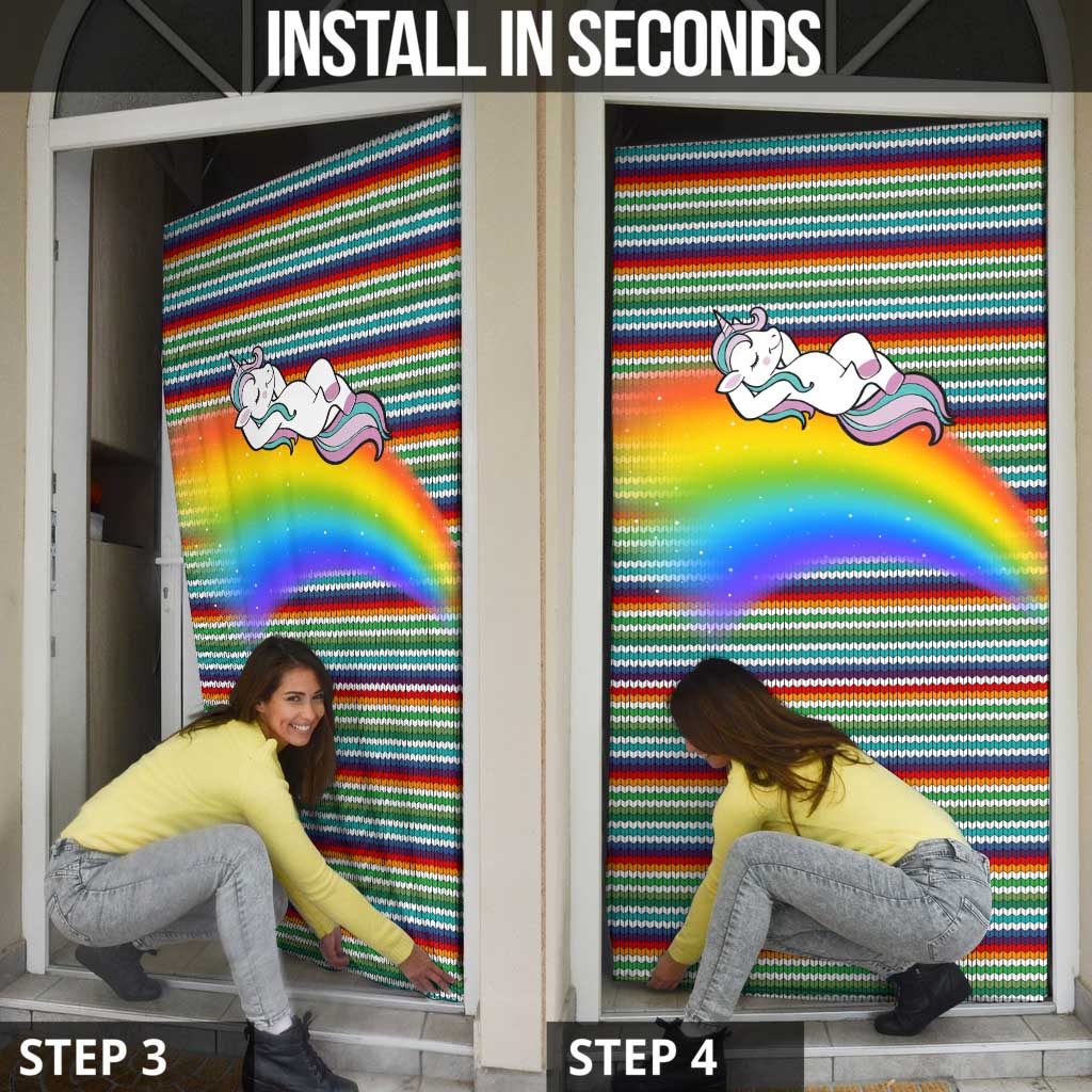 Funny Unicorn Sometimes When I Close My Eyes Christmas Door Cover Xmas Holiday Patterns - Wonder Print Shop