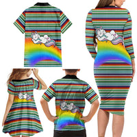 Funny Unicorn Sometimes When I Close My Eyes Christmas Family Matching Long Sleeve Bodycon Dress and Hawaiian Shirt Xmas Holiday Patterns - Wonder Print Shop