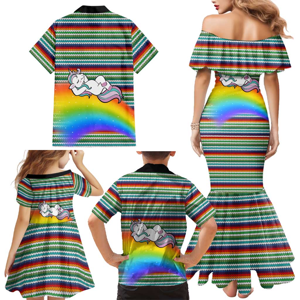 Funny Unicorn Sometimes When I Close My Eyes Christmas Family Matching Mermaid Dress and Hawaiian Shirt Xmas Holiday Patterns - Wonder Print Shop