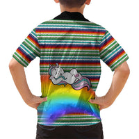 Funny Unicorn Sometimes When I Close My Eyes Christmas Family Matching Off The Shoulder Long Sleeve Dress and Hawaiian Shirt Xmas Holiday Patterns - Wonder Print Shop