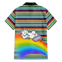 Funny Unicorn Sometimes When I Close My Eyes Christmas Family Matching Off The Shoulder Long Sleeve Dress and Hawaiian Shirt Xmas Holiday Patterns - Wonder Print Shop