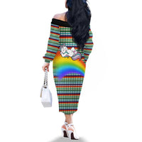 Funny Unicorn Sometimes When I Close My Eyes Christmas Family Matching Off The Shoulder Long Sleeve Dress and Hawaiian Shirt Xmas Holiday Patterns - Wonder Print Shop